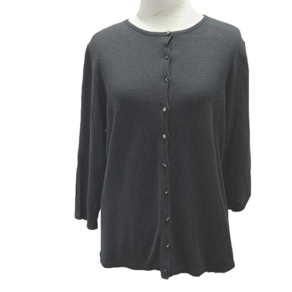 White Stage black 3/4 sleeve cardigan